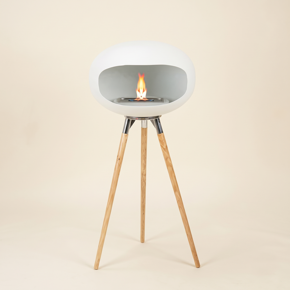 Trivo Bioethanol Fireplace – Long Leg Tripod Design White