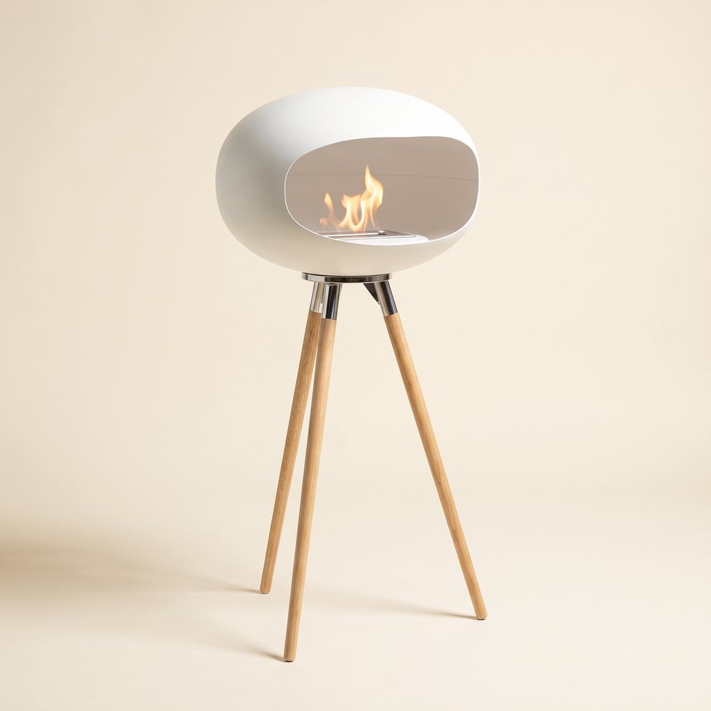 Trivo Bioethanol Fireplace – Long Leg Tripod Design White