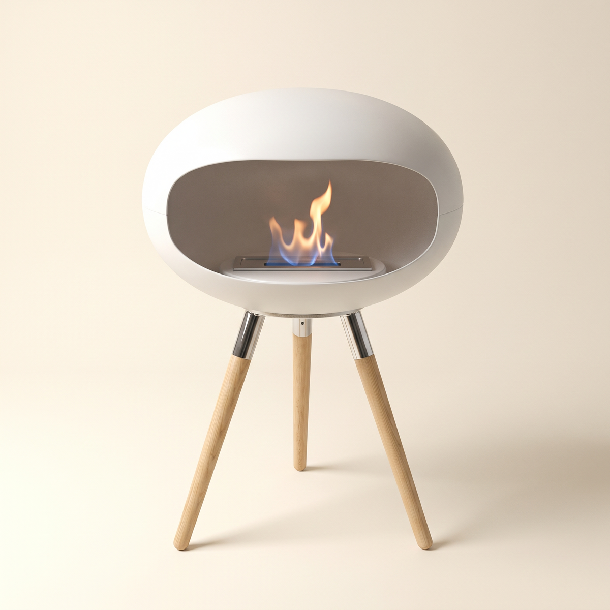 Trivo Bioethanol Fireplace – Long Leg Tripod Design White