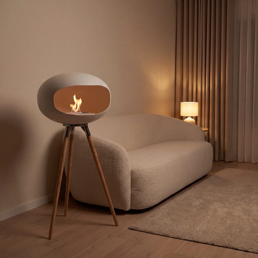 Trivo Bioethanol Fireplace – Long Leg Tripod Design White