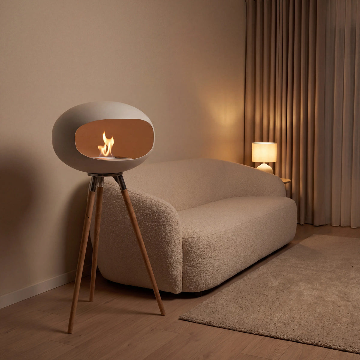 Trivo Bioethanol Fireplace – Long Leg Tripod Design White