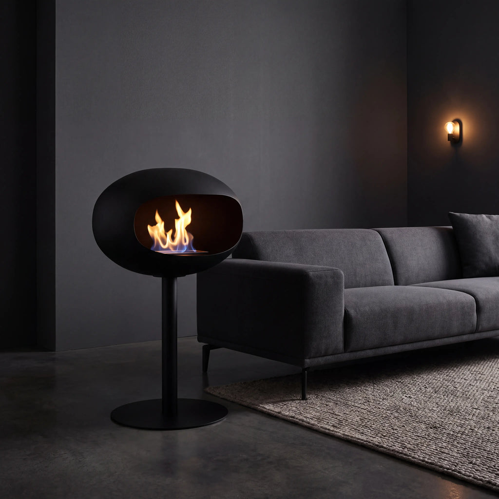 Ember Bioethanol Fireplace – Freestanding Black Edition