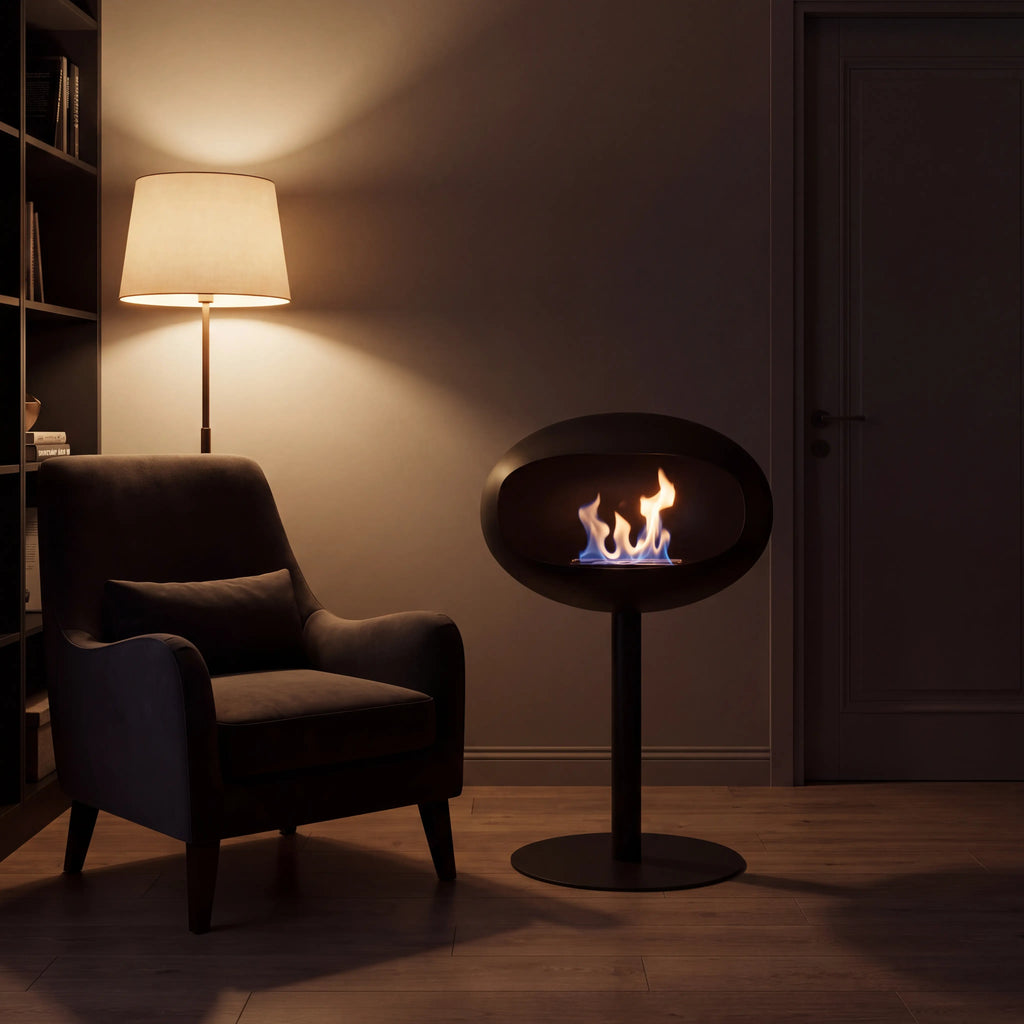 Ember Bioethanol Fireplace – Freestanding Black Edition