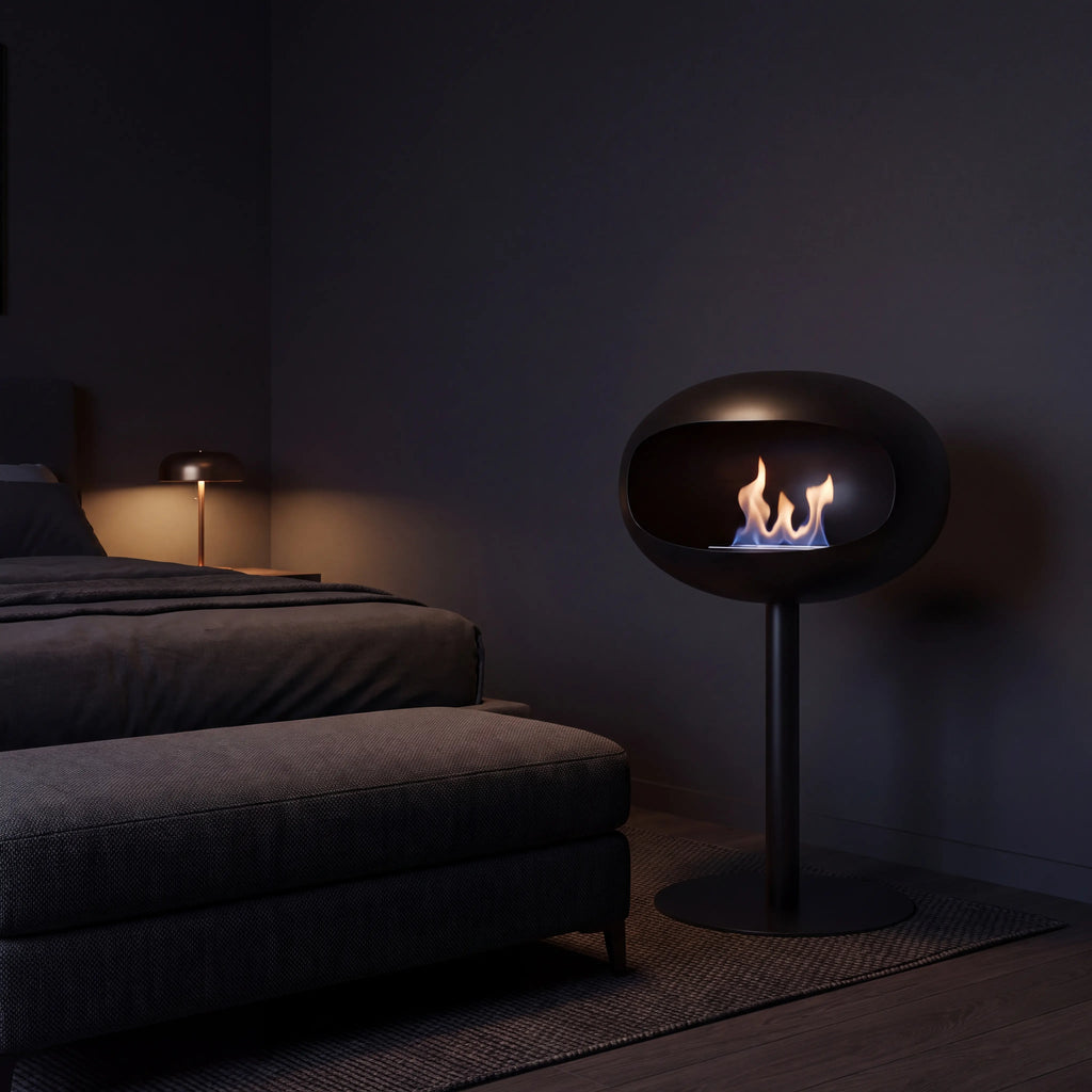 Ember Bioethanol Fireplace – Freestanding Black Edition