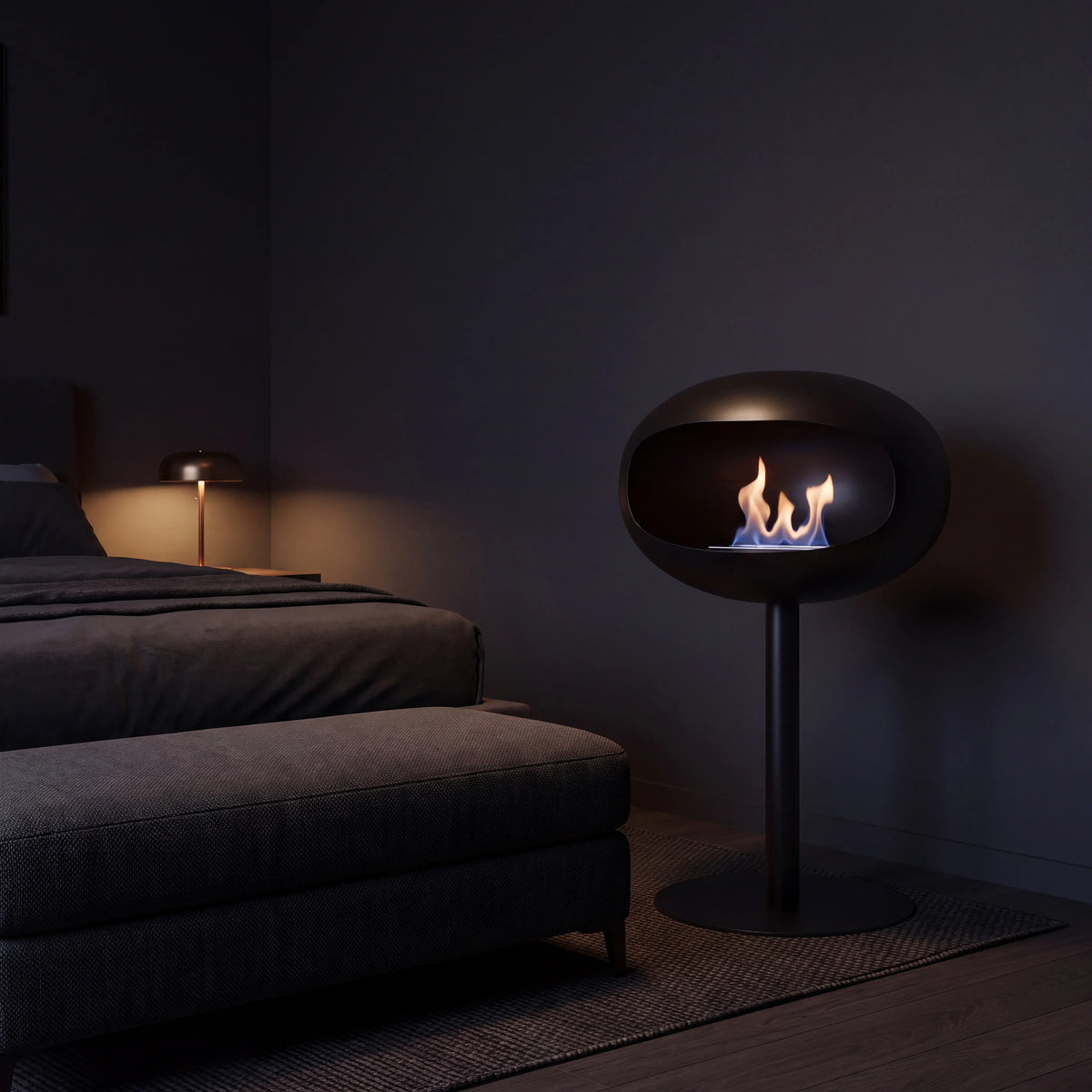 Ember Bioethanol Fireplace – Freestanding Black Edition